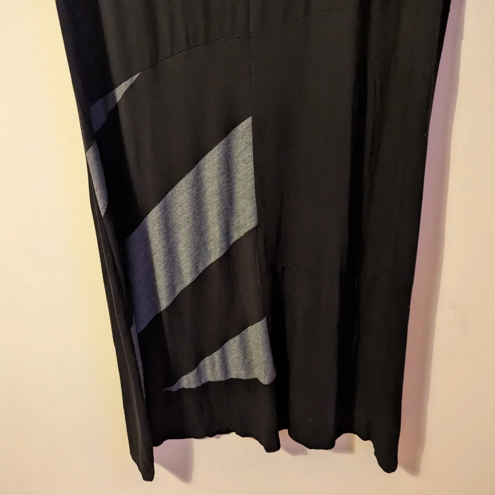 KOKOMARINA Black Grey Abstract Lagenlook Casual Soft Midi Dress Size 2 XLarge - Picture 4 of 12